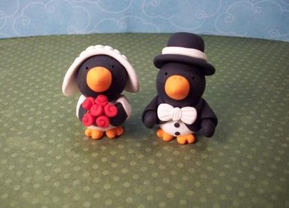 Bride and Groom penguins by Pink Koala on etsy