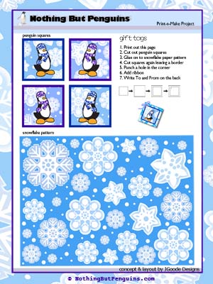 make your own penguin gift tags free