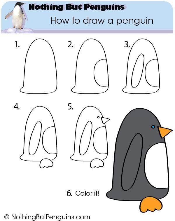 How to draw a penguin.