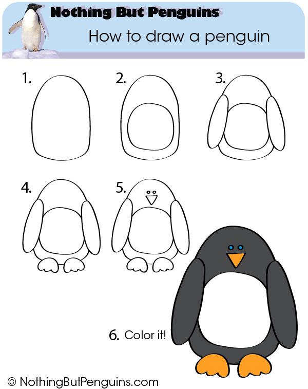 How to draw a penguin - easy